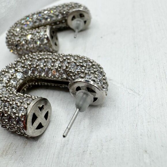 Luv Aj Silver Crystal Earrings - Picture 7 of 11